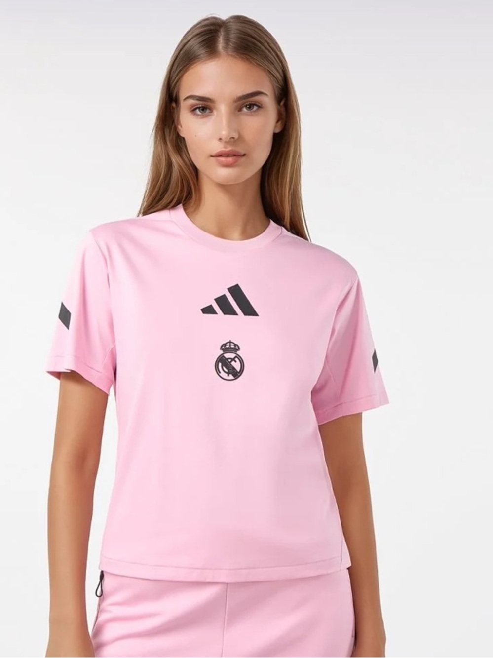 Adidas Women’s Pink Real Madrid Urban Crew Neck T-shirt